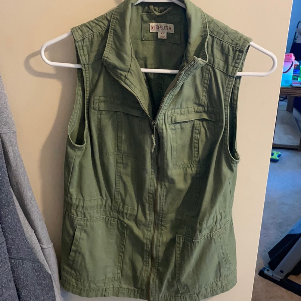 Olive green vest